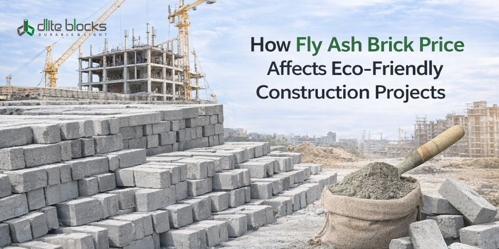 Fly ash bricks at construction site